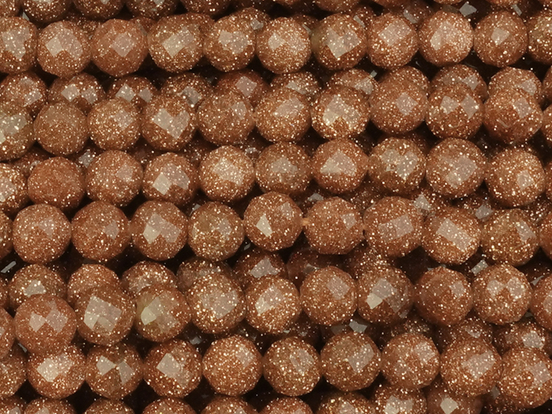 facettierte Goldfluss Perlen 4mm zum Schmuckmachen - Nahaufn