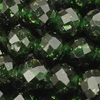 1 Strang (~36,5cm) Grünfluss Glasperlen rund facettiert ~3,7mm