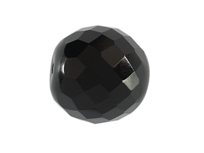 große schwarze facettierte Glasperle 20mm, Bild 1