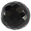 rund facettierte Glasperle 20mm, Schwarz opak glänzend