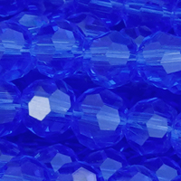 1 Strang (~87 Stk) facettierte Glasperlen ~4mm, Blau transparent
