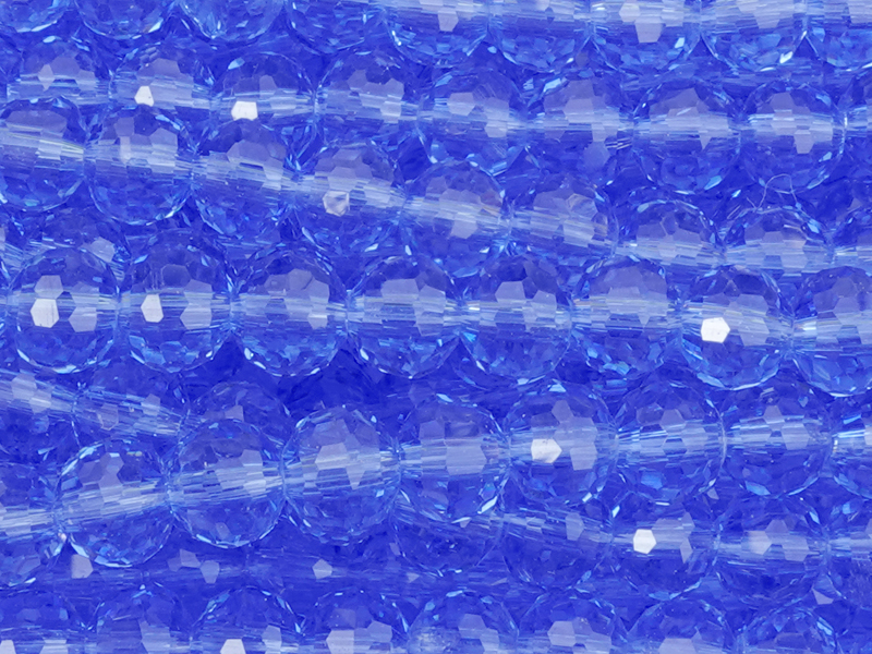 blaue facettierte Glasperlen 6mm zum Schmuckmachen - Nahaufn