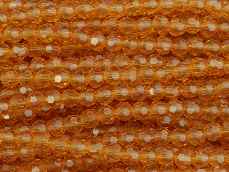 facettierte Glasperlen 4mm, Farbe: topaz-braun transparent