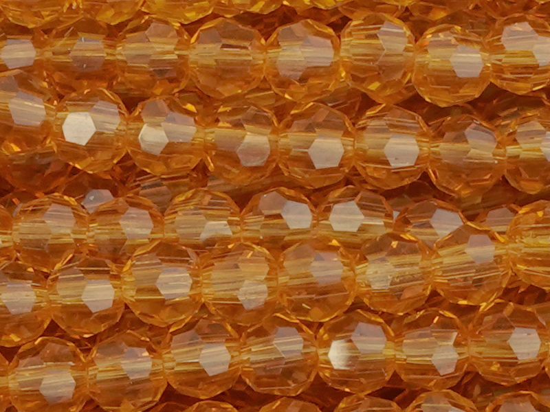 facettierte Glasperlen 4mm, Farbe: topaz-braun transparent -