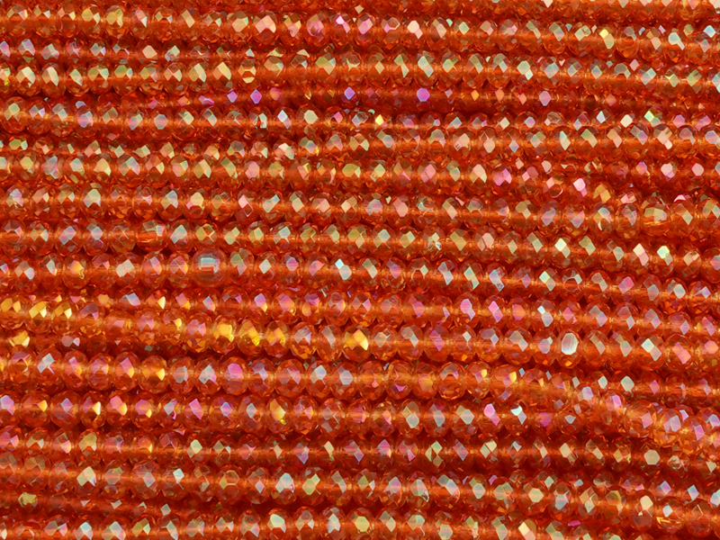 facettierte cognacbraune Glasperlen, Rondellen ca. 3x2mm