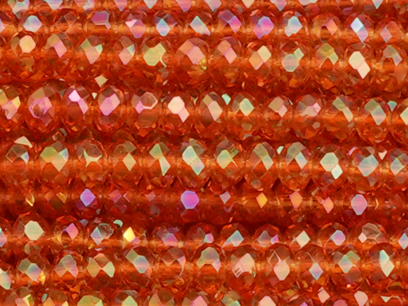 facettierte cognacbraune Glasperlen, Rondellen ca. 3x2mm - N