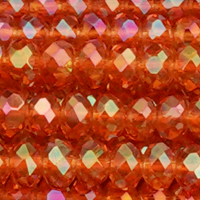 1 Strang (~148 Stk.) facettierte Rondellen LARGE, Cosmic Cognac