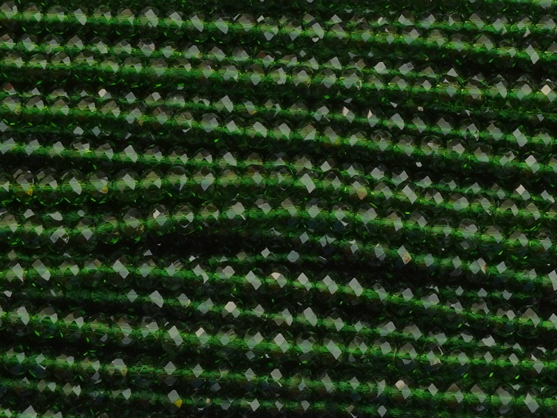 facettierte dunkelgrüne Glasperlen, Rondellen ca. 3x2mm
