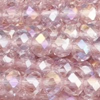 1 Strang (~148 Stk.) facettierte Rondellen LARGE, Blush Venetian Rose