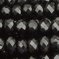 1 Strang (~149 Stk.) facettierte Rondellen LARGE, schwarz