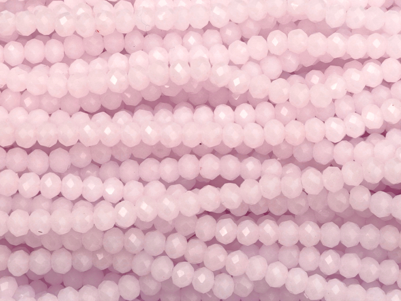 facettierte Rondellperlen, Farbe: Rose Alabaster