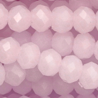 1 Strang (~105 Stk.) facettierte Rondellen LARGE, Rose Alabaster