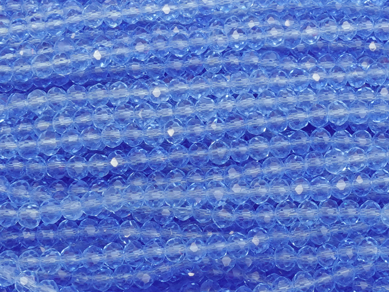 facettierte Rondellperlen, Farbe: transparentes blau