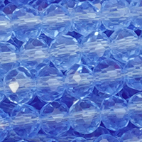 1 Strang (~124 Stk.) facettierte Rondellen LARGE, Blau transparent