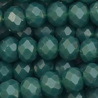1 Strang (~112 Stk.) facettierte Rondellen LARGE, Deep Teal opak