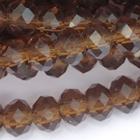 1 Strang (~105 Stk.) facettierte Rondellen LARGE, Dunkelbraun transparent