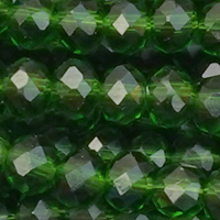 1 Strang (~105 Stk.) facettierte Rondellen LARGE, Dunkelgrün transparent