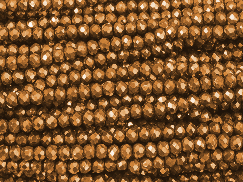 facettierte Rondellperlen, Farbe: Kupfer
