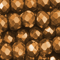 1 Strang (~105 Stk.) facettierte Rondellen LARGE, Kupfer Metallic