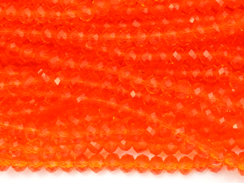 facettierte Rondellperlen, Farbe: transparentes Orange