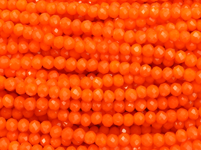 facettierte Rondellperlen, Farbe: opakes Orange