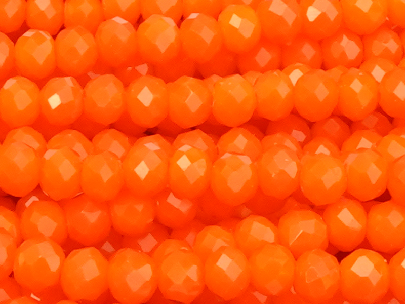 facettierte Glasperlen rondellenförmig, Farbe: Orange - Naha