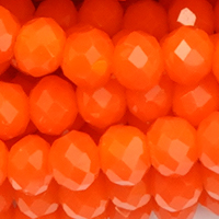 1 Strang (~105 Stk.) facettierte Rondellen LARGE, Orange opak