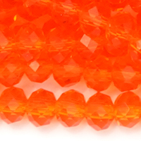 1 Strang (~105 Stk.) facettierte Rondellen LARGE, Orange transparent