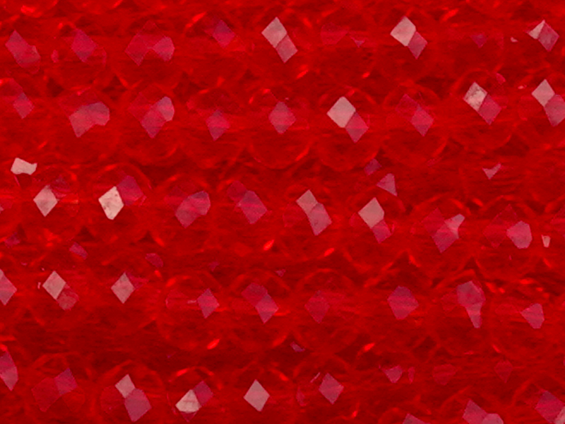 facettierte Glasperlen rondellenförmig, Farbe: Rot - Nahaufn