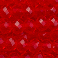 1 Strang (~105 Stk.) facettierte Rondellen LARGE, Rot transparent