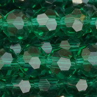 1 Strang (~87 Stk) facettierte Glasperlen ~4mm, Peacock Green transparent