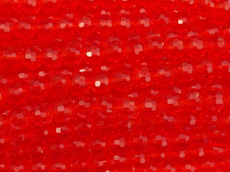 hellrote facettierte Glasperlen 6mm zum Schmuckmachen