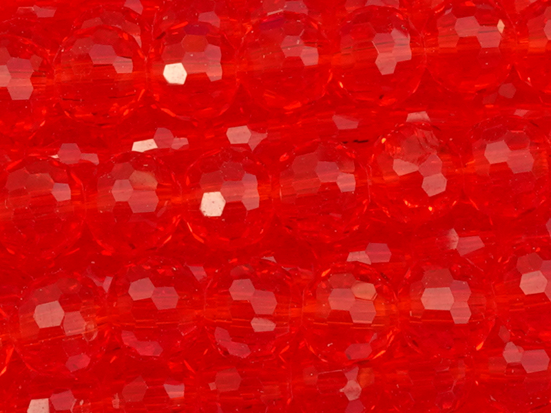 hellrote facettierte Glasperlen 6mm zum Schmuckmachen - Naha