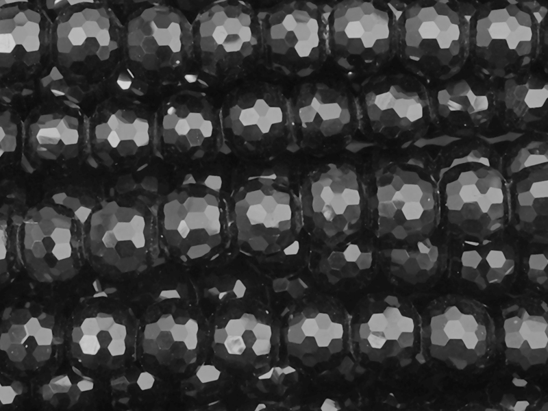schwarze facettierte Glasperlen 6mm zum Schmuckmachen - Naha