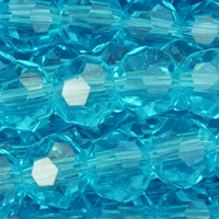 1 Strang (~87 Stk) facettierte Glasperlen ~4mm, Türkisblau transparent