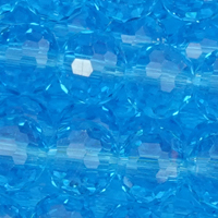 1 Strang (~74 Stk) facettierte Glasperlen ~6mm, Türkisblau transparent