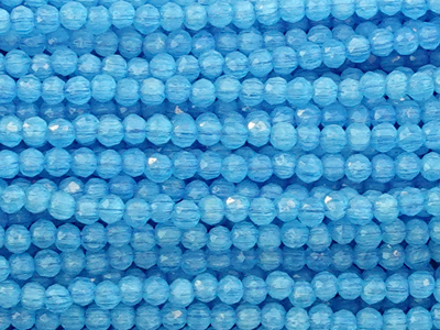 winzige facettierte, geschlilffene runde Glasperlen 2mm Aqua