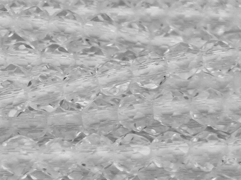 geschlilffene runde Glasperlen 2mm, Farbe: Kristall - Nahauf