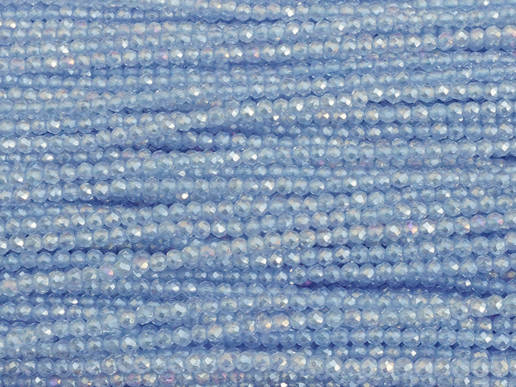 winzige, facettierte, geschlilffene runde Glasperlen 2mm, Fa