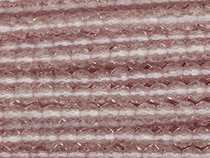 tiny faceted round glass beads 2mm, color: light amethyst - 