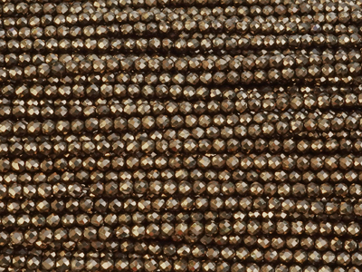 winzige, facettierte, geschlilffene runde Glasperlen 2mm, Fa