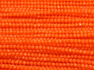 winzige orange, geschlilffene runde Glasperlen 2mm