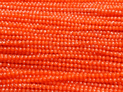 winzige, orange, geschlilffene runde Glasperlen 2mm
