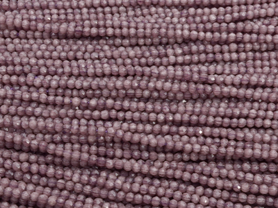 winzige, violette, geschlilffene runde Glasperlen 2mm