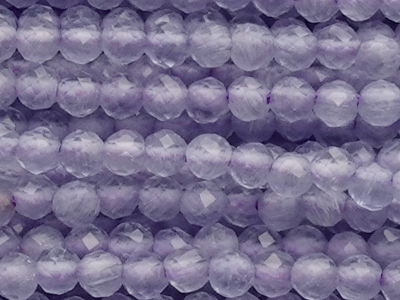 winzige, violette, geschlilffene runde Glasperlen 2mm - Naha