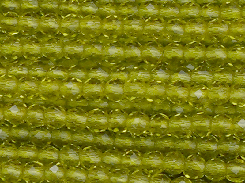 geschlilffene runde Glasperlen 2mm, Farbe: helles olivegrün 