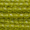 1 Strang (~194 Stk) facettierte Perlen, rund ~2mm, Light Olive