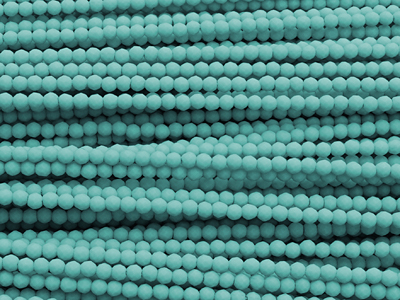 winzige geschlilffene runde matte Glasperlen 2mm Farbe: Türk