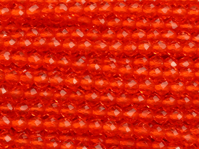 winzige orange, geschlilffene runde Glasperlen 2mm - Nahaufn
