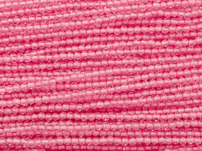 winzige facettierte, geschlilffene runde Glasperlen 2mm rosa